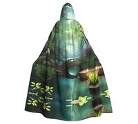 YYHWHJDE Little Bridge in the East - Mantello con cappuccio per Halloween, per feste e costumi