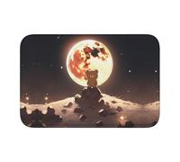 YYHWHJDE Little Brown Bear Watching The Moon Picture - Tappetino antiscivolo e ispessito, adatto per bagni, camere da letto, lavabile, 40,6 x 61 cm