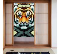 YYHWHJDE Little Fat Tiger Head Pattern Curtain due pezzi impiombato 86,4 x 142,2 cm tende in tessuto, divisorio in tessuto, liscio e non facilmente rugoso