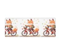 YYHWHJDE Little Fox on a Ride Prints, tappetino per mouse extra large per computer, ufficio, tastiera da gioco, versione ispessita, 30,5 x 80 cm