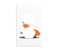 YYHWHJDE Little Fox Stealing Eggs Prints, pannello a doppia presa da parete, decorazione per presa elettrica, resistente al calore, 11,4 x 7 cm