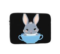 YYHWHJDE Little Gray Rabbit in a Blue Teacup Picture Custodia portatile antiurto per laptop da 17 pollici per uomini e donne viaggi d'affari, scuola e ufficio uso quotidiano