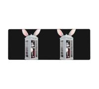 YYHWHJDE Little Gray Rabbit In The Phone Booth Picture Extra Large Mouse Pad, Computer Office Anti Slip Gaming Keyboard Versione Ispessita 30,5 x 80 cm