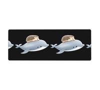 YYHWHJDE Little Hedgehog On The Back Of A Whale Picture - Tappetino per mouse extra large, per computer, ufficio, tastiera da gioco antiscivolo, versione ispessita, 30,5 x 80 cm