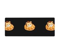 YYHWHJDE Little Lion on Croissant Prints Tappetino per mouse XL Tappetino per mouse per computer, ufficio, tastiera da gioco, versione ispessita, 30,5 x 80 cm