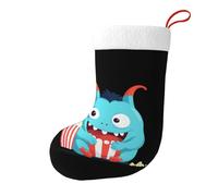 Yyhwhjde Little Monster che mangia popcorn calze natalizie decorative per riempire piccoli regali come caramelle e piccoli giocattoli