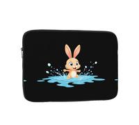 YYHWHJDE Little Rabbit Stepping into The Pozzanghera, custodia portatile antiurto per laptop da 15 pollici, per uomini e donne, viaggi d'affari, scuola e ufficio uso quotidiano
