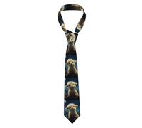 YYHWHJDE Little sheep looking at the stars Pattern Cravatta da uomo in stile classico adatto per vacanze e lavoro