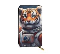 YYHWHJDE Little Tiger in Space Picture Portafoglio lungo in pelle progettato per ragazze e donne alla moda elegante e personalizzato 19 x 10,5 cm, nero, taglia unica, Nero , Taglia unica
