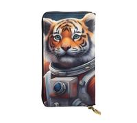 YYHWHJDE Little Tiger in Space - Pochette lunga in pelle di qualità, progettata per ragazze e donne alla moda, elegante, 19 x 10,5 cm, Nero , Taglia unica