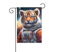 YYHWHJDE Little Tiger in Space Prints - Asta per bandiera da giardino, decorazione per cortile esterno, 30,5 x 45,7 cm