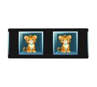YYHWHJDE Little Tiger in vetro quadrato immagine extra large tappetino per mouse computer ufficio antiscivolo tastiera da gioco versione ispessita 30,5 x 80 cm