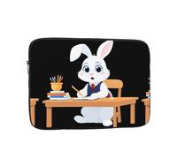 YYHWHJDE Little White Rabbit Doing Homework Picture Custodia portatile antiurto per laptop da 15 pollici per uomini e donne viaggi d'affari, scuola e ufficio uso quotidiano