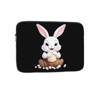 YYHWHJDE Little White Rabbit Mangiare Marshmallow Picture Custodia portatile antiurto per laptop da 15 pollici per uomini e donne viaggi d'affari, scuola e ufficio uso quotidiano