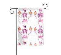 YYHWHJDE Lo scheletro che controlla il desiderio modello asta da giardino decorazione cortile esterno double face 30,5 x 45,7 cm