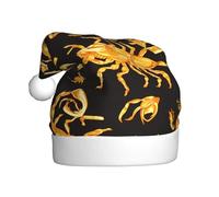 YYHWHJDE Lo scorpione d'oro stampa il cappello di Natale per uso morbido e leggero adulto della festa di vacanza