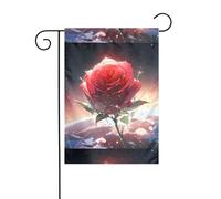 YYHWHJDE Lonely Rose on the Planet Pattern Asta da giardino per esterni decorazione cortile su entrambi i lati 30,5 x 45,7 cm
