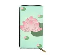 YYHWHJDE Lotus flowers waiting to bloom Picture Leather lungo pochette portafoglio Progettato per ragazze e donne alla moda elegante e personalizzato 19 x 10,5 cm, nero, taglia unica, Nero , Taglia