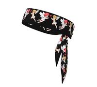 YYHWHJDE Love Elf Prints Foulard sportivo, assorbe il sudore e traspirante, fascia per capelli con movimento, fazzoletto su entrambi i lati