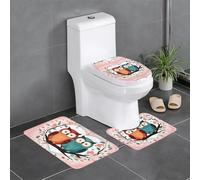 YYHWHJDE Love Owl Picture - Set di 3 tappetini da bagno, tappetini da doccia, antiscivolo, ad asciugatura rapida