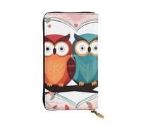 YYHWHJDE Love Owl - Portafoglio lungo in pelle stampata di qualità, progettato per ragazze e donne alla moda, elegante, 19 x 10,5 cm, Nero , Taglia unica