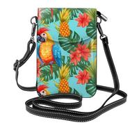 YYHWHJDE L'uccello dell'ananas del pappagallo di estate stampa la piccola borsa di cuoio del telefono di vibrazione di vibrazione delle donne della borsa, impermeabile