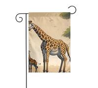 YYHWHJDE Madre e bambino giraffa modello giardino pennone esterno cortile decorazione moda 30,5 x 45,7 cm