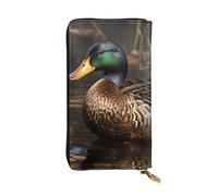 YYHWHJDE Mallard Duck - Pochette lunga in pelle di qualità, progettata per ragazze e donne alla moda, elegante, 19 x 10,5 cm, Nero , Taglia unica