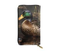 YYHWHJDE Mallard Duck - Pochette lunga in pelle di qualità, progettata per ragazze e donne alla moda, elegante, 19 x 10,5 cm, Nero , Taglia unica