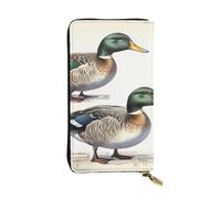 YYHWHJDE Mallard Ducks Picture Portafoglio lungo in pelle progettato per ragazze e donne alla moda elegante e personalizzato 19 x 10,5 cm, nero, taglia unica, Nero , Taglia unica