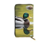 YYHWHJDE Mallard Ducks Portafoglio lungo in pelle stampata progettato per ragazze e donne alla moda elegante e personalizzato 19 x 10,5 cm, nero, taglia unica, Nero , Taglia unica