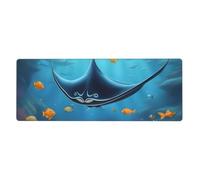 YYHWHJDE Manta Ray e Fish Pattern Extra Large Mouse Pad, Computer Ufficio Anti Slip Gaming Keyboard Versione Ispessita 30,5 x 80 cm
