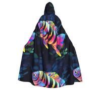 YYHWHJDE Mantello colorato con cappuccio per adulti con immagine di pesce zebra, senza cerniera, comodo per feste in costume