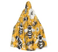 YYHWHJDE Mantello con cappuccio adulto di Halloween di stampa dell'ape del fumetto per le feste ed eventi del costume