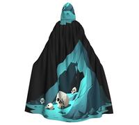 YYHWHJDE Mantello con cappuccio con scheletri nel buco nero, per Halloween, per adulti, per giochi di ruolo, costumi da palcoscenico, feste, facile da pulire
