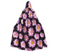 YYHWHJDE Mantello con cappuccio con stampa floreale rosa a pois - lunga coperta in poliestere per cosplay e Halloween