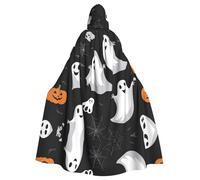 YYHWHJDE Mantello con cappuccio nero e fantasma di Halloween per adulti per feste e costumi