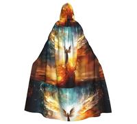 YYHWHJDE Mantello con cappuccio per adulti con ali di albero magico, per Halloween, per giochi di ruolo, costumi da palcoscenico, feste, facile da pulire
