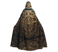 YYHWHJDE Mantello con cappuccio per adulti con calendario Maya, motivo fine del mondo, senza cerniera, comodo per feste in costume