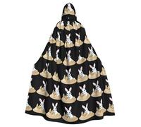 YYHWHJDE Mantello con cappuccio per adulti con coniglietto che costruisce un castello di sabbia, per Halloween, super grande, senza cerniera