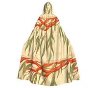 YYHWHJDE Mantello con cappuccio per adulti con foglie di salice e foglie, senza cerniera, comodo per feste in costume