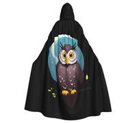 YYHWHJDE Mantello con cappuccio per adulti con gufo al chiaro di luna, senza cerniera, comodo per feste in costume