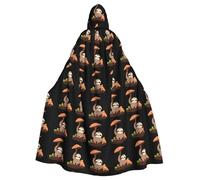 YYHWHJDE Mantello con cappuccio per adulti con immagine di bradipo sotto l'albero dei funghi, senza cerniera, comodo per feste in costume
