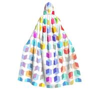 YYHWHJDE Mantello con cappuccio per adulti con immagine di cubi colorati per giochi di ruolo, costumi e feste a tema