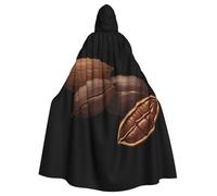YYHWHJDE Mantello con cappuccio per adulti con immagine di fave di cacao profumate, senza cerniera, comodo per feste in costume