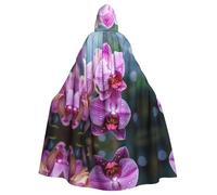YYHWHJDE Mantello con cappuccio per adulti con immagine di fiori nazionali malesi per giochi di ruolo, costumi e feste a tema