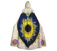 YYHWHJDE Mantello con cappuccio per adulti con immagine di sole a forma di cuore e cartone animato, senza cerniera, comodo per feste in costume