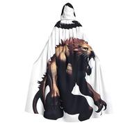 YYHWHJDE Mantello con cappuccio per adulti con motivo a mostro misterioso appare, per giochi di ruolo, costumi da palcoscenico, feste, facile da pulire