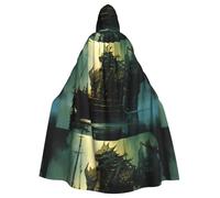YYHWHJDE Mantello con cappuccio per adulti con motivo a nave mostro oceanico per giochi di ruolo, costumi da palcoscenico, feste di facile manutenzione