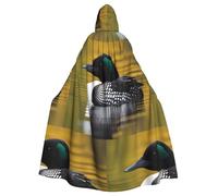 YYHWHJDE Mantello con cappuccio per adulti con motivo di uccelli Loon per Halloween per varie feste e carnevale